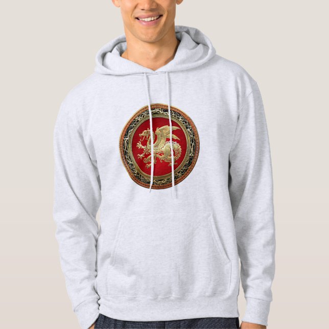 [700] Icelandic Dragon, Landvættir [Gold] Hoodie (Front)