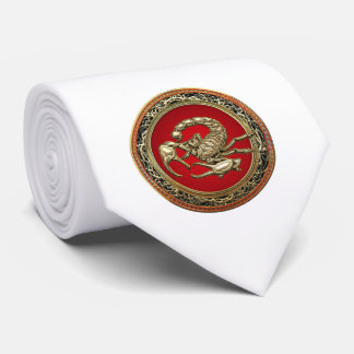 [700] Sacred Golden Scorpion on Red Tie