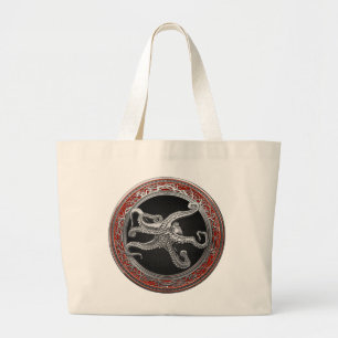 [700] Sacred Silver Octopus in Defensive Posture Large Tote Bag