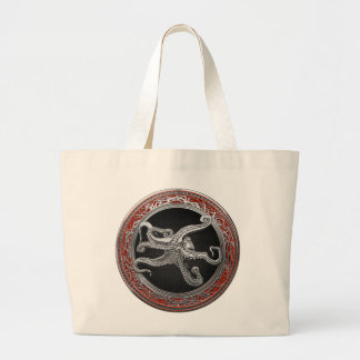 [700] Sacred Silver Octopus in Defensive Posture Large Tote Bag