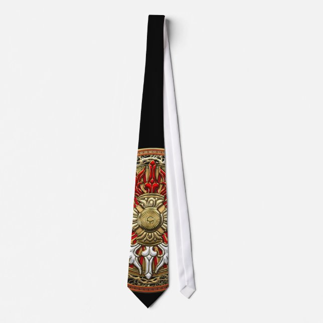 [700] Tibetan Double Dorje Mandala Tie (Front)