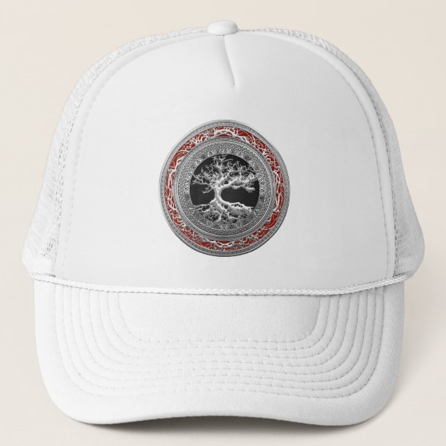 [700] Treasure Trove: Celtic Tree of Life [Silver] Trucker Hat (Front)