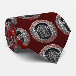 [700] Two Silver Ninurtas with Tree of Life Tie