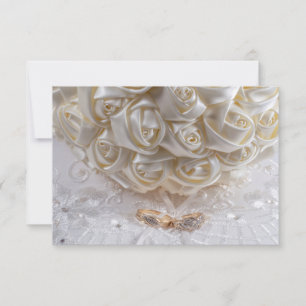 7060-Bridal Bouquet with Wedding Rings Invitation