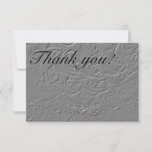 7060-E-Wedding Bouquet with Rings-Embossed Thank You Card