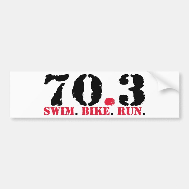 70.3 Swim Bike Run Bumper Sticker (Front)
