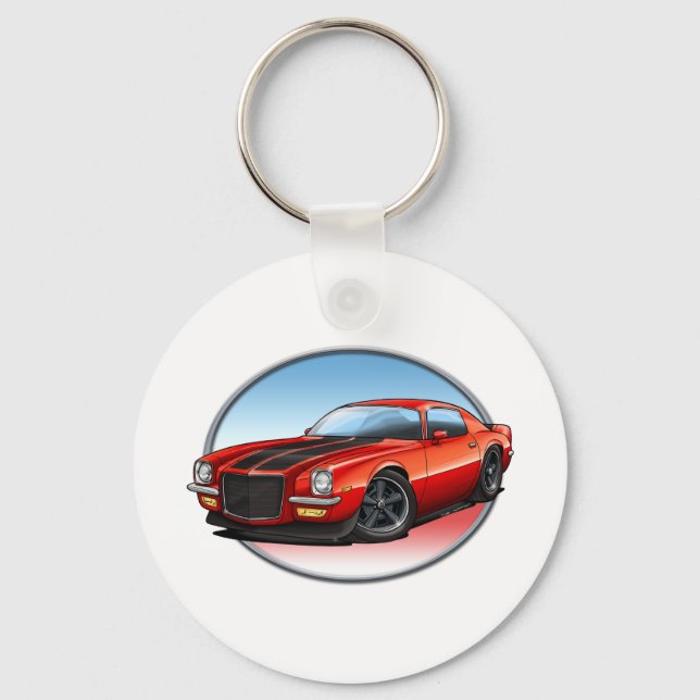 70-73 Red B Camaro.png Key Ring (Front)