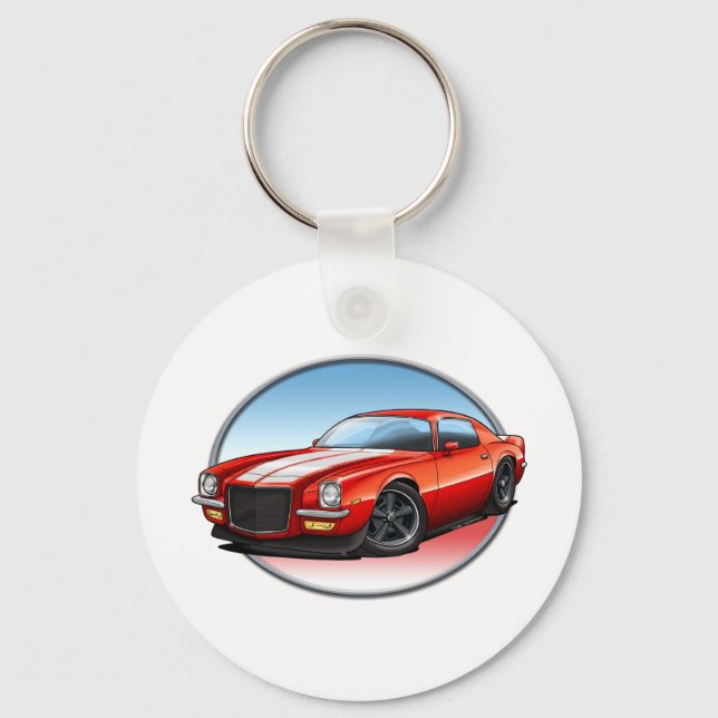 70-73 Red W Camaro.png Key Ring (Front)