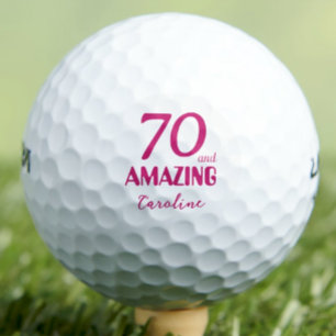 70 and Amazing Aunt Gift – Pink 70th Birthday Golf Balls