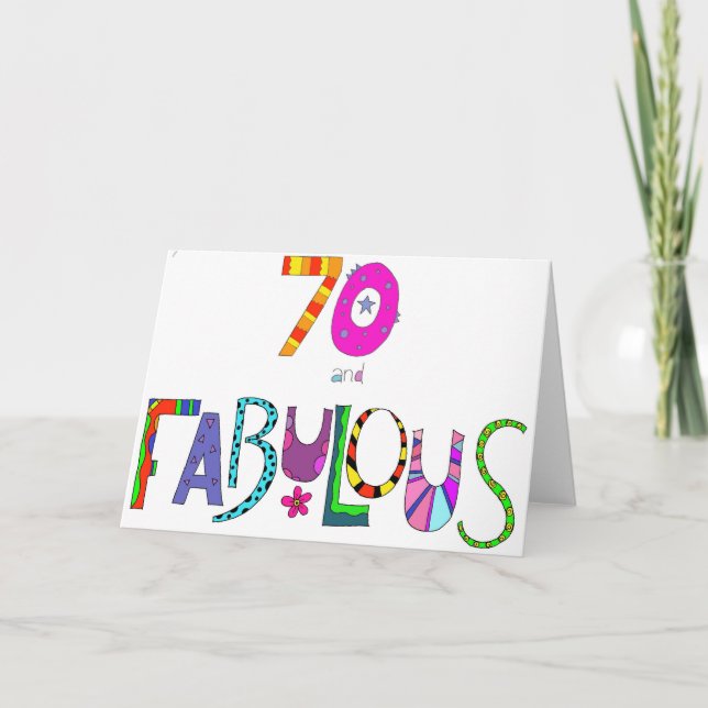 70 and Fabulous 70th Birthday Card (Front)