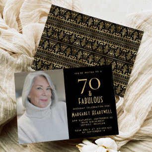 70 and Fabulous   70th Birthday Party Invitation