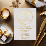 70 and Fabulous 70th Birthday Party Stamped<br><div class="desc">Elegant typography design "70 and Fabulous" 70th birthday party design featuring a rose outline circular frame.</div>