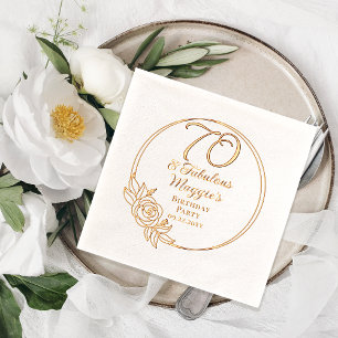 70 and Fabulous 70th Birthday Party Stamped Foil Napkins