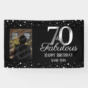 70 and Fabulous Birthday Confetti Photo Banner