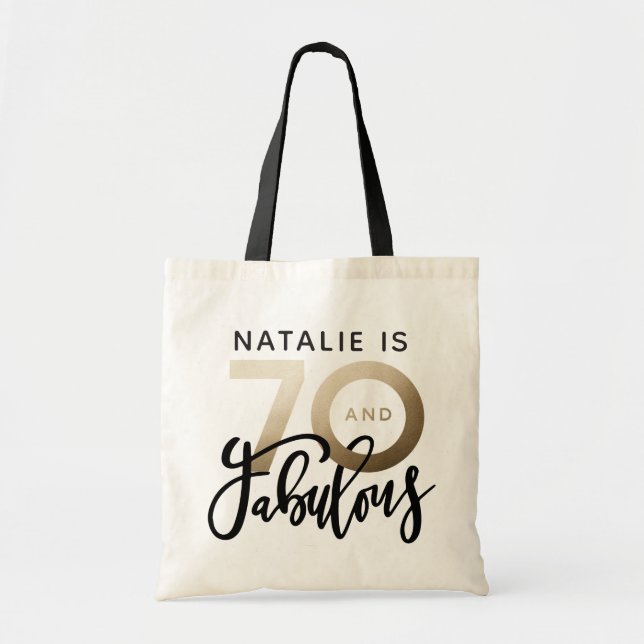 70 and fabulous birthday gift party favour tote bag (Front)