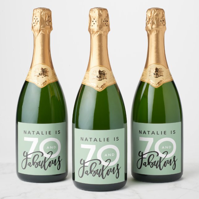 70 and fabulous birthday party label (Bottles)