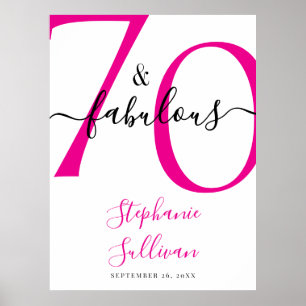 70 And Fabulous Birthday Party Poster