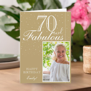 70 and Fabulous Elegant 70th Birthday Photo  Card