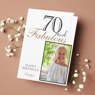 70 and Fabulous Elegant 70th Birthday Photo Card