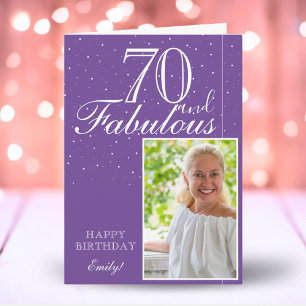 70 and Fabulous Elegant 70th Birthday Photo Card