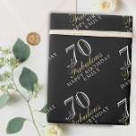 70 and Fabulous Elegant Black 70th Birthday Wrapping Paper<br><div class="desc">70 and Fabulous Black Elegant Woman 70th Birthday Wrapping Paper. Personalise it with your name and make your own personal birthday gift wrapping paper.</div>