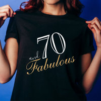 70 and Fabulous Elegant White Script Birthday 