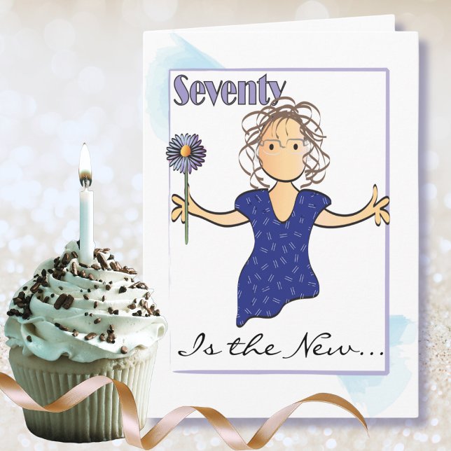 70 and Fabulous Female Sweet Cartoon Birthday Card (Creator Uploaded)
