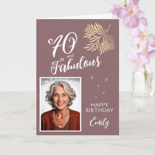 70 and Fabulous Foliage 70th Birthday Photo Card