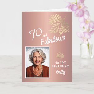 70 and Fabulous Foliage 70th Birthday Photo Card
