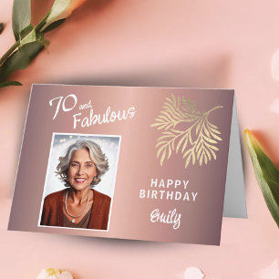 70 and Fabulous Foliage 70th Birthday Photo Card