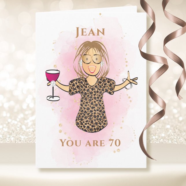 70 and Fabulous Funny Lady 70th Birthday Cartoon  Card (Creator Uploaded)
