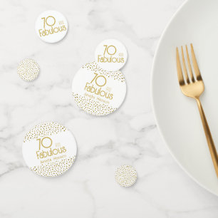 70 and Fabulous Gold Glitter 70th Birthday Party Confetti