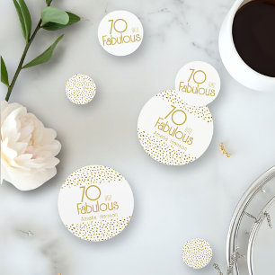 70 and Fabulous Gold Glitter 70th Birthday Party  Confetti