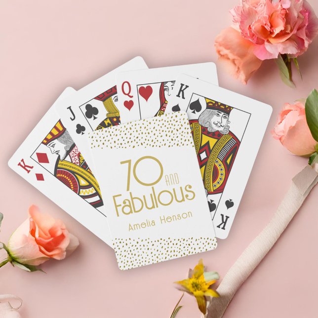 70 and Fabulous Gold Glitter 70th Birthday Playing Cards (Creator Uploaded)