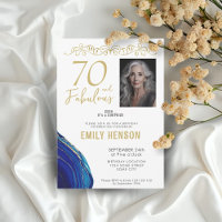 70 and Fabulous Gold Ornament 70th Birthday Photo