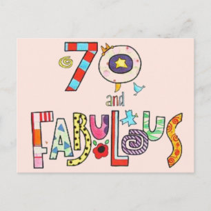 70 and Fabulous Happy 70th Birthday Postcard