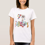 70 and Fabulous Happy 70th Birthday T-Shirt<br><div class="desc">70 and Fabulous Birthday Women’s T-shirt. Happy 70th Birthday t-shirt. Colorful Birthday Lettering.</div>