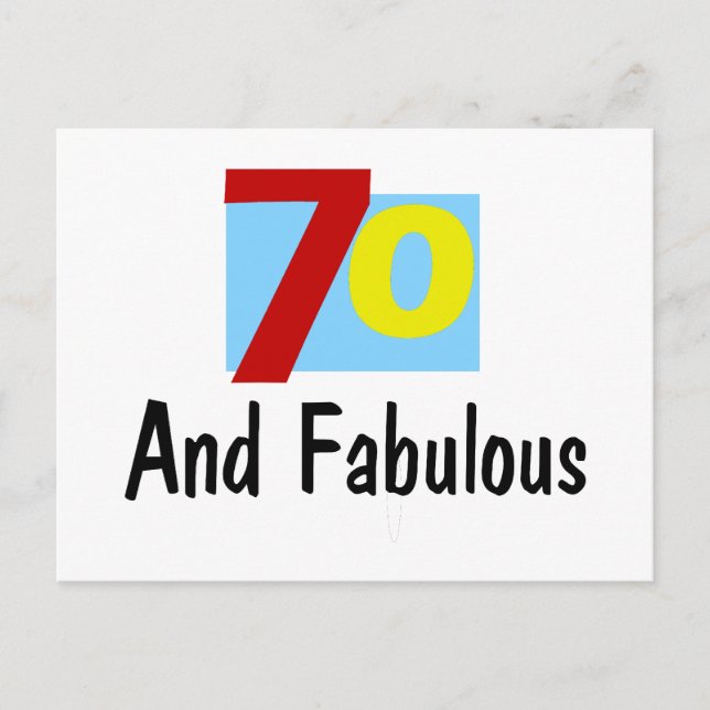 70 and Fabulous Postcard (Front)