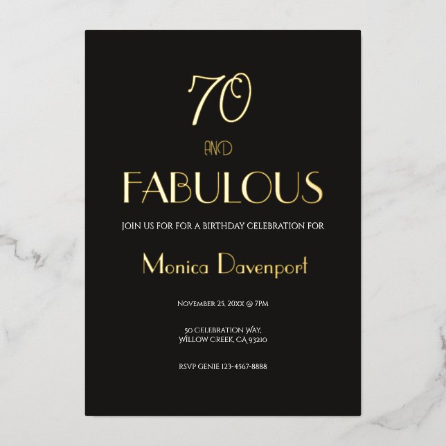 70 and Fabulous Seventy Birthday  (Front)