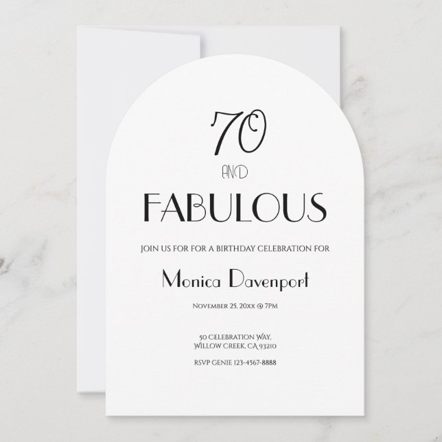 70 and Fabulous Seventy Birthday Invitation (Front)