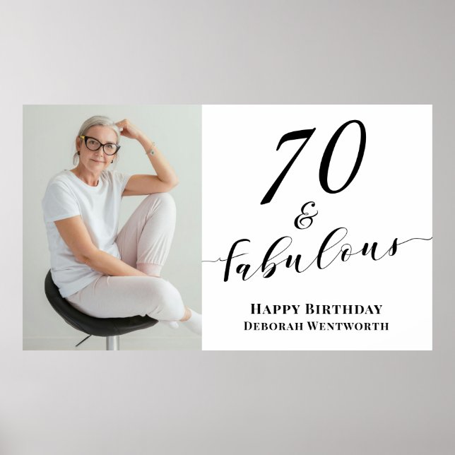 70 and Fabulous Seventy Birthday Photo Script  Poster (Front)
