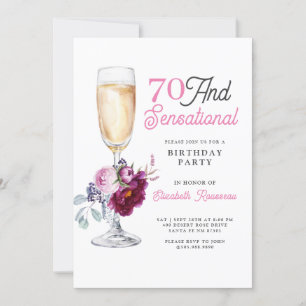 70 And Sensational Birthday Party Invitation