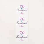 70 and Sensational Seventieth Birthday Personalise Yoga Mat<br><div class="desc">A 70th birthday design done in pink,  blue and purple that says,  "70 & Sensational".  The name can be changed and customised to fit your needs!</div>