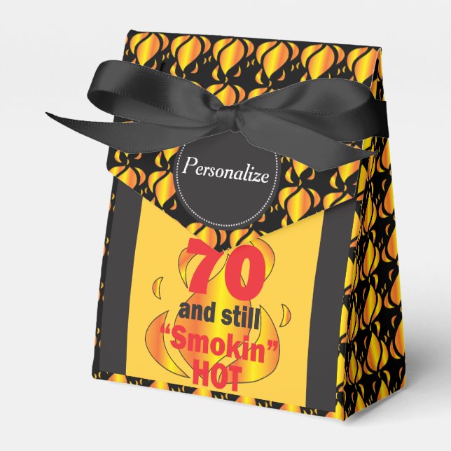 70 and Smokin Hot Party | 70th Birthday Favour Box (Front Side)