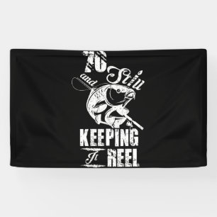70 And Still Keeping It Reel Fishing Birthday Banner