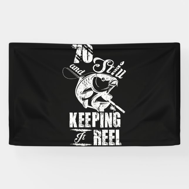70 And Still Keeping It Reel Fishing Birthday Banner (Horizontal)