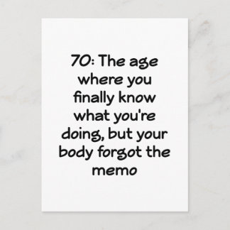 70 birthday A Cheeky Tribute to Seven Decades Postcard