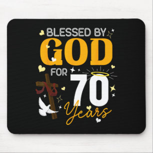70 Birthday Blessed By God For 70 Years Old 70th B Mouse Mat