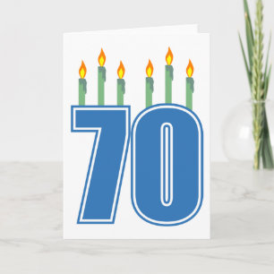 70 Birthday Candles (Blue / Green) Card