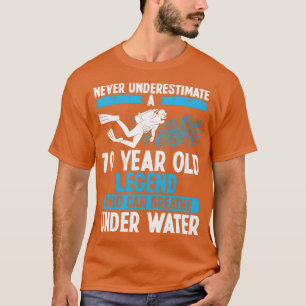 70 Birthday Scuba Diving Breathe 70 Years Old T-Shirt